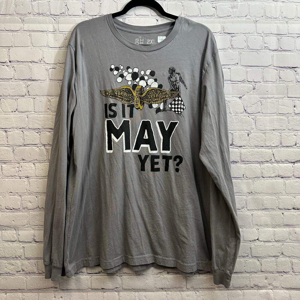 The Shop Indy 500 Long Sleeve Tee "Vintage IMS Entrance" Graphic Gray Men's 2XL - Picture 1 of 5